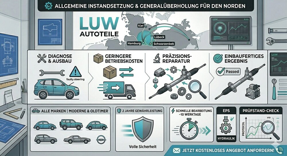 So funktioniert die Lenkgetriebe Reparatur
